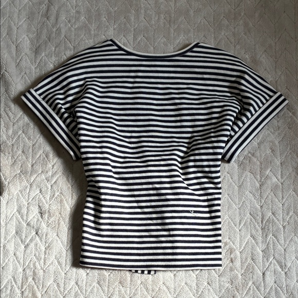 Express Striped Tie-Front Blouse - Picture 3 of 3